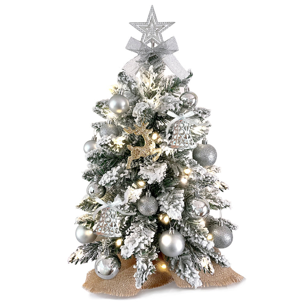 2ft Mini Christmas Tree With Light Artificial Small Tabletop Christmas Decoration With Flocked Snow, Exquisite Decor & Xmas Ornaments For Table Top For Home & Office 2ft Mini Christmas Tree With Light Artificial Small Tabletop Christmas Decoration With Flocked Snow, Exquisite Decor & Xmas Ornaments For Table Top For Home & Office